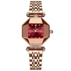 Women's Casual Fashion Quartz Watch Waterproof Ultrathin Alloy Case Stainless Steel Strap Rhombus Dial