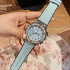 Women's Casual Fashion Round Disc Silicone Band Alloy Quartz Watch With Rhinestones