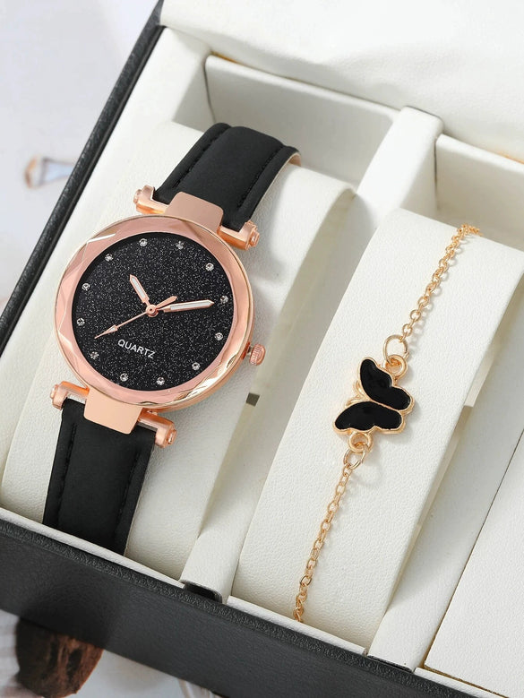 Women's Casual Fashion Watch Alloy Case Stainless Steel Strap Round Dial Pink Rhinestone Surface