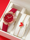 Women's Casual Fashion Watch Alloy Case Stainless Steel Strap Round Dial Pink Rhinestone Surface
