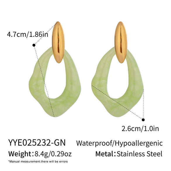 Women's Casual Fresh Versatile Nonstandard Earrings Stainless Steel Geometric Electroplated