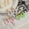 Women's Casual Fresh Versatile Nonstandard Earrings Stainless Steel Geometric Electroplated