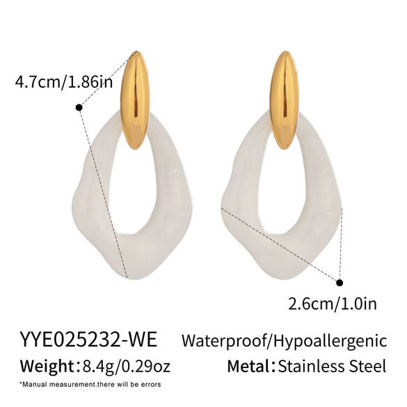 Women's Casual Fresh Versatile Nonstandard Earrings Stainless Steel Geometric Electroplated