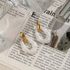Women's Casual Fresh Versatile Nonstandard Earrings Stainless Steel Geometric Electroplated