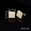 Women's Casual Geometric Minimalist Copper Diamond Stud Earrings With Zirconia