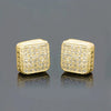 Women's Casual Geometric Minimalist Copper Diamond Stud Earrings With Zirconia