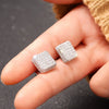 Women's Casual Geometric Minimalist Copper Diamond Stud Earrings With Zirconia