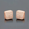 Women's Casual Geometric Minimalist Copper Diamond Stud Earrings With Zirconia