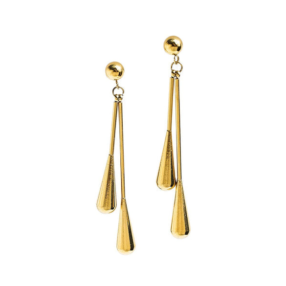 Women's Casual Geometric Stainless Steel Goldplated Water Drop Teardrop Drape Earrings