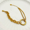 Women's Casual Hand Jewelry Titanium Steel Thick Bracelet Geometric Style Hip Hop Fashion Electroplated