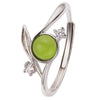 Women's Casual Leaf Style Ring Set With Natural Gemstones In S925 Sterling Silver