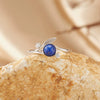 Women's Casual Leaf Style Ring Set With Natural Gemstones In S925 Sterling Silver