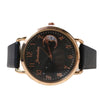 Women's Casual Leather Strap Watch With Moon Pattern Metal Case Stainless Steel Clasp Pu Strap Round Dial