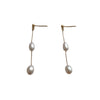 Women's Casual Long Tassel Freshwater Pearl Earrings Copper S925 Silver Needle Geometric Electroplating Design