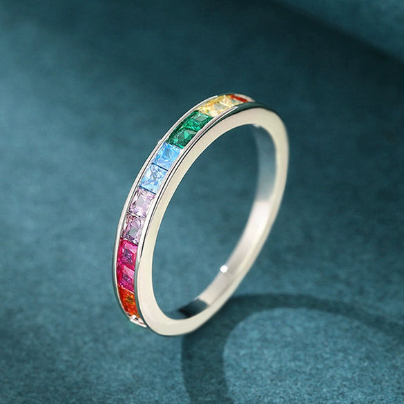 Women's Casual Minimalist Geometric Copper Zircon Ring