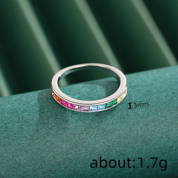 Women's Casual Minimalist Geometric Copper Zircon Ring