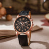 Women's Casual Plastic Case Imitation Leather Belt Round Dial Quartz Watch