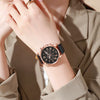 Women's Casual Plastic Case Imitation Leather Belt Round Dial Quartz Watch