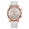 Women's Casual Plastic Case Imitation Leather Belt Round Dial Quartz Watch
