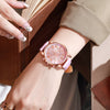 Women's Casual Plastic Case Imitation Leather Belt Round Dial Quartz Watch