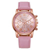 Women's Casual Plastic Case Imitation Leather Belt Round Dial Quartz Watch