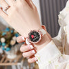 Women's Casual Quartz Digital Watch With Plastic Case Imitation Leather Strap And Round Dial