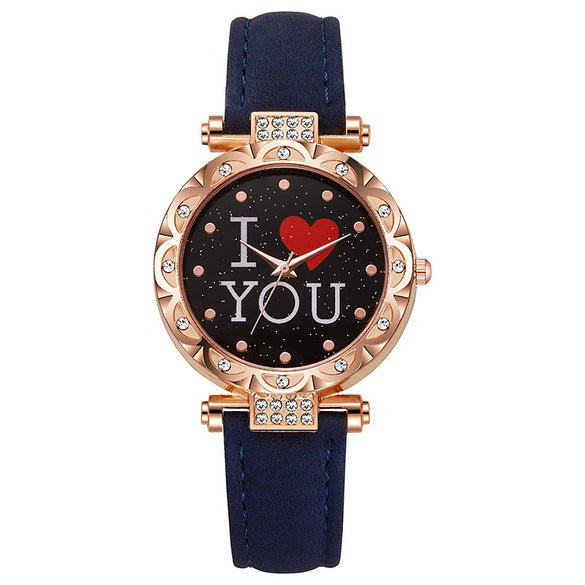 Women's Casual Quartz Digital Watch With Plastic Case Imitation Leather Strap And Round Dial