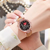 Women's Casual Quartz Digital Watch With Plastic Case Imitation Leather Strap And Round Dial