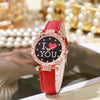 Women's Casual Quartz Digital Watch With Plastic Case Imitation Leather Strap And Round Dial