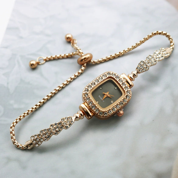 Women's Casual Quartz Square Alloy And Stainless Steel Bracelet Watch