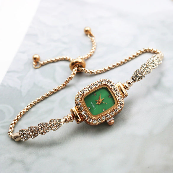 Women's Casual Quartz Square Alloy And Stainless Steel Bracelet Watch