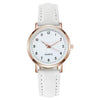 Women's Casual Quartz Watch Alloy Case Imitation Leather Strap Round Dial Frosted Finish