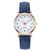 Women's Casual Quartz Watch Alloy Case Imitation Leather Strap Round Dial Frosted Finish