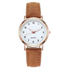 Women's Casual Quartz Watch Alloy Case Imitation Leather Strap Round Dial Frosted Finish