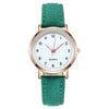 Women's Casual Quartz Watch Alloy Case Imitation Leather Strap Round Dial Frosted Finish