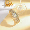 Women's Casual Quartz Watch And Bracelet Set With Snake Head Design Alloy Material Round Dial And Luminous Diamonds