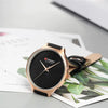 Women's Casual Quartz Watch Metal Case Imitation Leather Strap Round Dial Mineral Strengthened Glass Mirror
