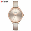 Women's Casual Quartz Watch Metal Case Imitation Leather Strap Round Dial Mineral Strengthened Glass Mirror