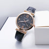 Women's Casual Quartz Watch With Alloy Case Mineral Reinforced Glass Mirror Pu Strap And Stainless Steel Buckle Round Dial