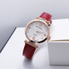 Women's Casual Quartz Watch With Alloy Case Mineral Reinforced Glass Mirror Pu Strap And Stainless Steel Buckle Round Dial