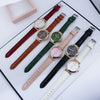 Women's Casual Quartz Watch With Alloy Case Mineral Reinforced Glass Mirror Pu Strap And Stainless Steel Buckle Round Dial