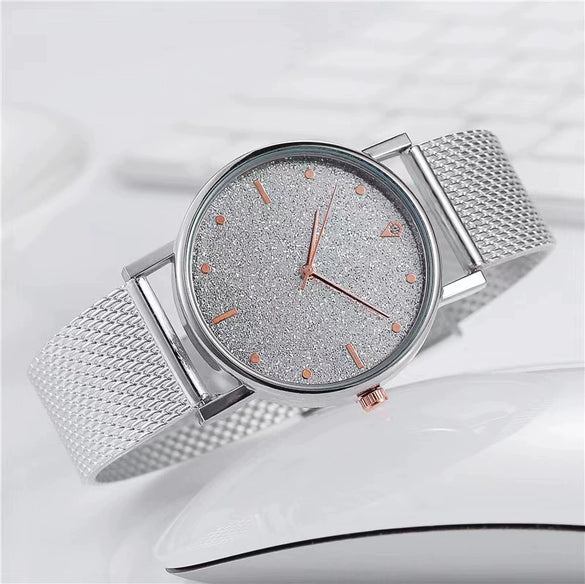 Women's Casual Quartz Watch With Alloy Case Silicone Strap And Round Dial