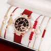 Women's Casual Quartz Watch With Metal Case Imitation Leather Strap And Round Dial