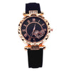 Women's Casual Quartz Watch With Metal Case Imitation Leather Strap And Round Dial