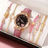Women's Casual Quartz Watch With Metal Case Imitation Leather Strap And Round Dial