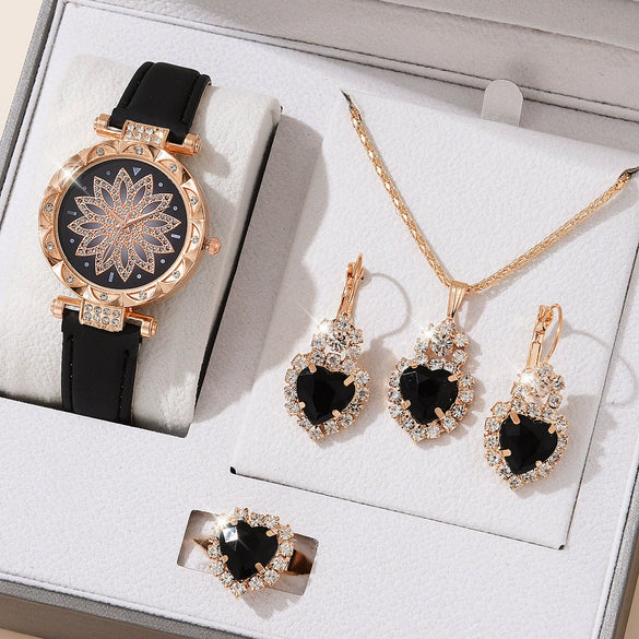 Women's Casual Quartz Watch With Round Dial Pin Buckle Imitation Leather Strap And Alloy Case