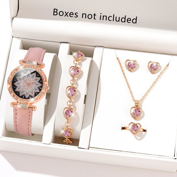 Women's Casual Quartz Watch With Round Dial Pin Buckle Imitation Leather Strap And Alloy Case