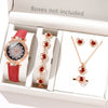 Women's Casual Quartz Watch With Round Dial Pin Buckle Imitation Leather Strap And Alloy Case