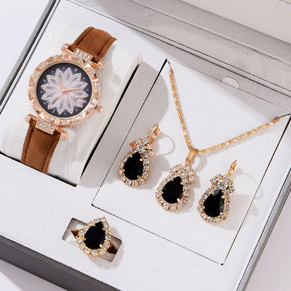 Women's Casual Quartz Watch With Round Dial Pin Buckle Imitation Leather Strap And Alloy Case