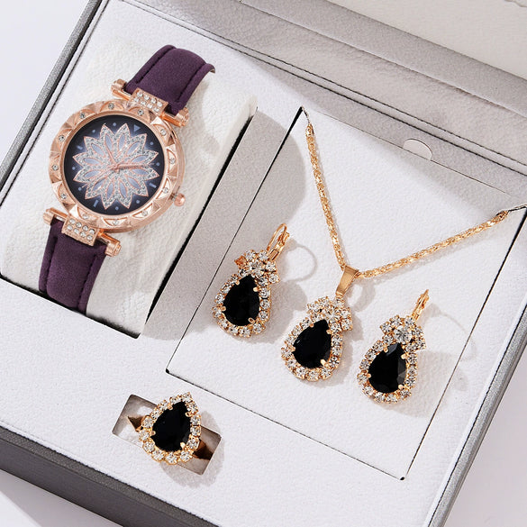 Women's Casual Quartz Watch With Round Dial Pin Buckle Imitation Leather Strap And Alloy Case